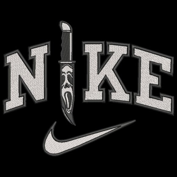 Nike Halloween Scream Knife Embroidered Adult Unisex Crewneck Sweatshirt Ghost - Picture 1 of 4